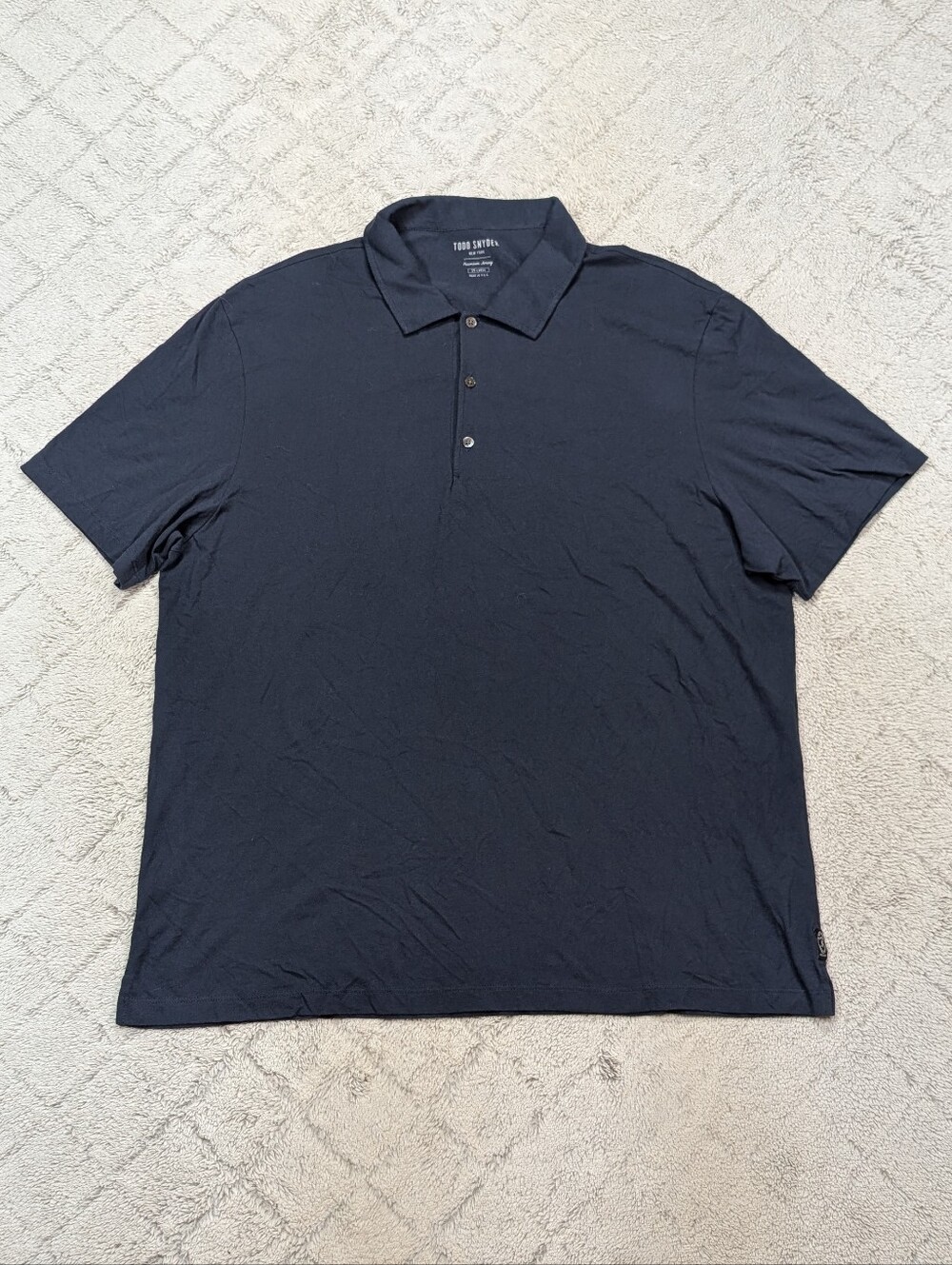 Todd Snyder Shirt Mens XXL Blue Navy Premium Jersey Polo Short Sleeve Casual